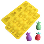 (Pack of 2) Multifunctional Silicone 12 Cavity Pineapple Style Ice Tray For Make Chocolate, Ice, Candy and Jelly