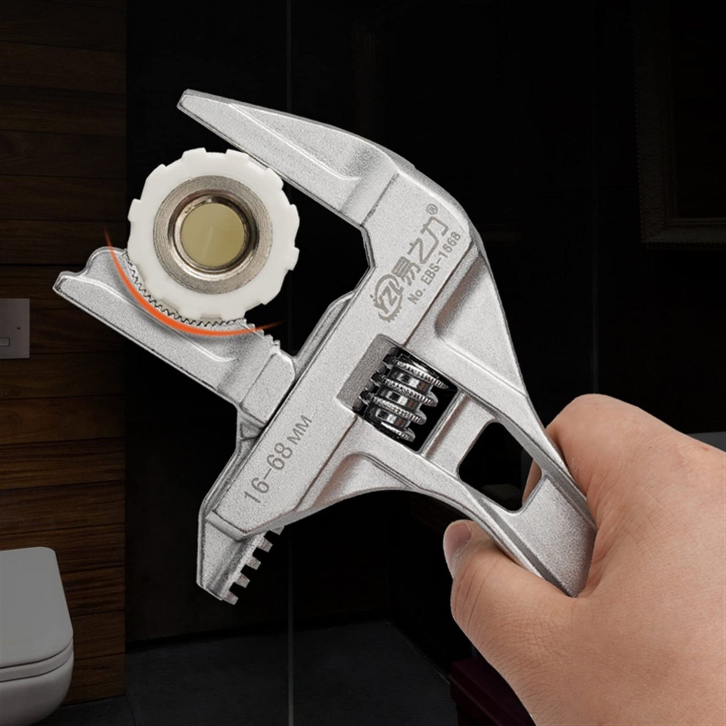 Multi-function Adjustable Large opening Universal Wrench with Twistable Round Tube