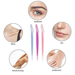 3Pcs Women’s Facial Razors for Eyebrow, Lip & Makeup