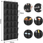 Over The Door Hanging Shoe Organizer With 24 Pockets for Shoes, Wall Hanging Wardrobe, Large Mesh Pockets for Bedroom, Living Room