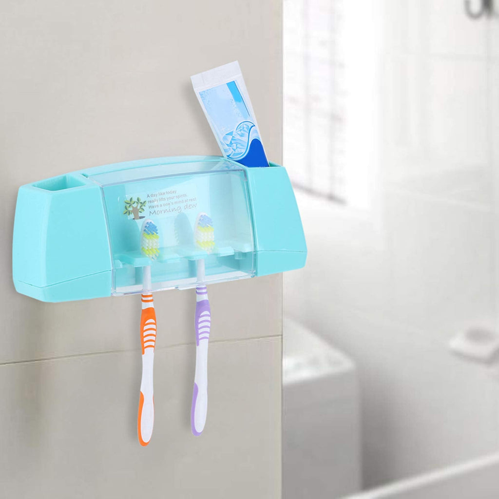 Multi-Functional Toothbrush and Toothpaste Dispenser with 5 Toothbrush Slots for Bathroom