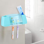Multi-Functional Toothbrush and Toothpaste Dispenser with 5 Toothbrush Slots for Bathroom