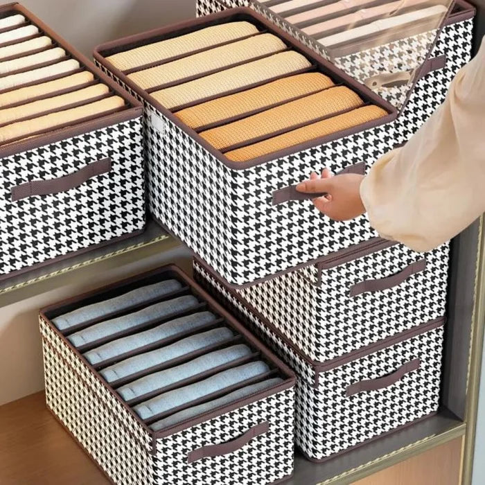Checkered Storage Cubes - Houndstooth Premium Washable Foldable Storage Box – Large Capacity Organizer