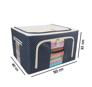 Foldable Metal Frame Clothes Storage Organizer Bags
