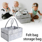 Baby Diaper Caddy Organizer Foldable Felt Storage Bag with Multi Pockets and Flexible Compartments Caddy Organizer