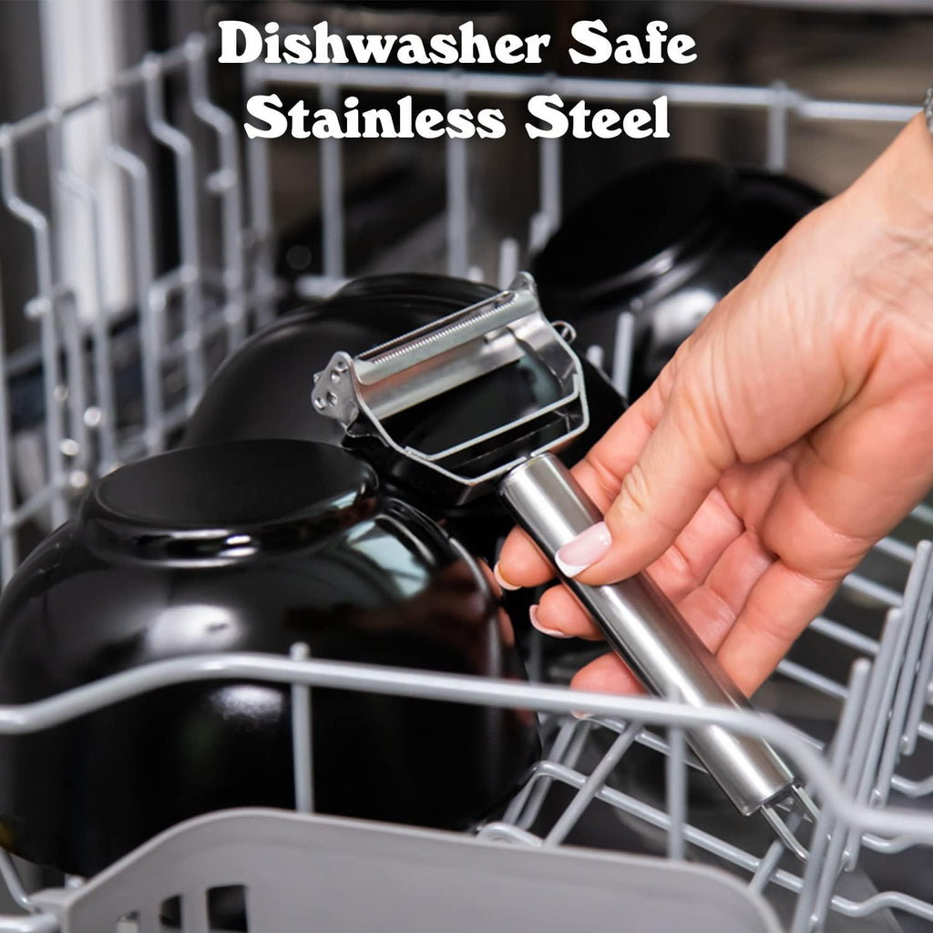 (Pack of 2) Stainless Steel Dual Blade Vegetable Peeler Slicer Shredder Scraper For Fruit, Potatoes, Carrot, Cucumber