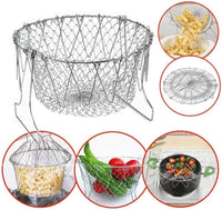 High-Quality Stainless Steel Foldable Chef Basket For Fried Food and Fruits