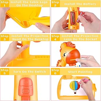 Cute Duck Shape Drawing Projector With Light Music with 12 Markers Toy For Kids