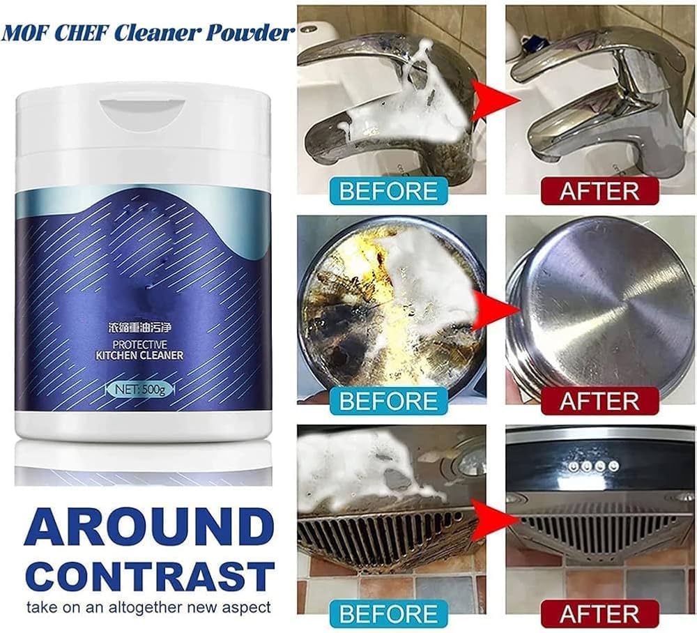 Mof Chef Heavy Duty Kitchen Oil Stain Cleaning Powder