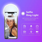 Portable USB Rechargeable Mini Mobile Selfie LED Ring Light with 3 Brightness Level