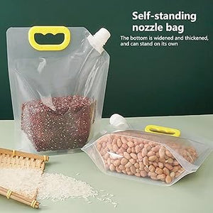 (Pack of 3) 3 Liters Reusable Moisture Proof Sealed Rice Packaging Kitchen Insect Proof Grain Storage Food Grade Bags