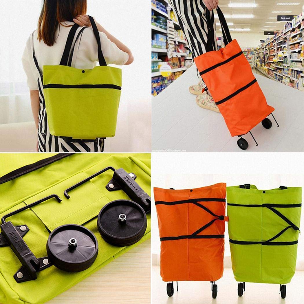 Portable High Quality Collapsible Foldable Reusable Shopping Cart Trolley Roller Grocery Bag with Wheel