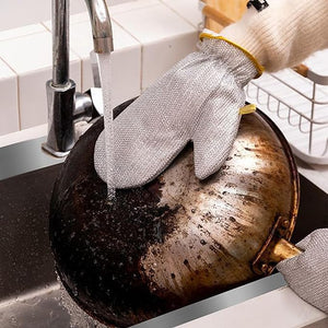 Buy 1 Get 1 Free Mesh Cutting Dish Washing Gloves With Safety Gloves Wire and Lightweight Dishwashing Supplies