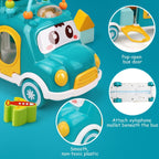 Durable Plastic Kids Cartoon Shape Bus Toy with Musicals Xylophone For 2 to 4 Years Plus Boys and Girls