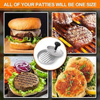 Non Stick Metal Patty Kabab Maker with Press and Wooden Handle Ideal for Perfect Burgers and Breakfast Pancakes Essential Kitchen Tool