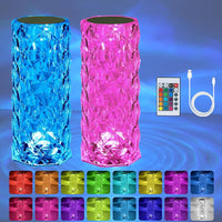 Crystal Table Lamp – 16 Color Touch & USB Powered!
