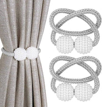 2 PCS Magnetic Pearl Curtain Buckle Tiebacks European Style Decorative Rings