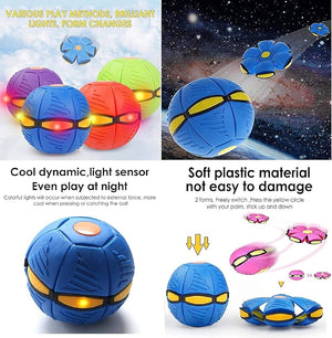 Flying Saucer Magic Deformation Ball with LED Light Flying Toy for Kids