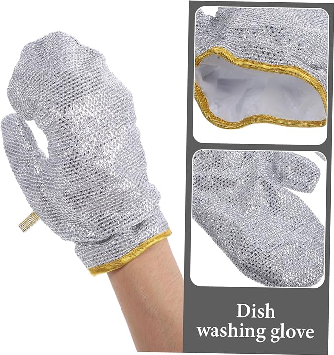 Buy 1 Get 1 Free Mesh Cutting Dish Washing Gloves With Safety Gloves Wire and Lightweight Dishwashing Supplies