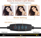 LED Selfie Ring Light with Optional Tripod for Photography Tiktok Live Stream Makeup and Compatible with iPhone & Android