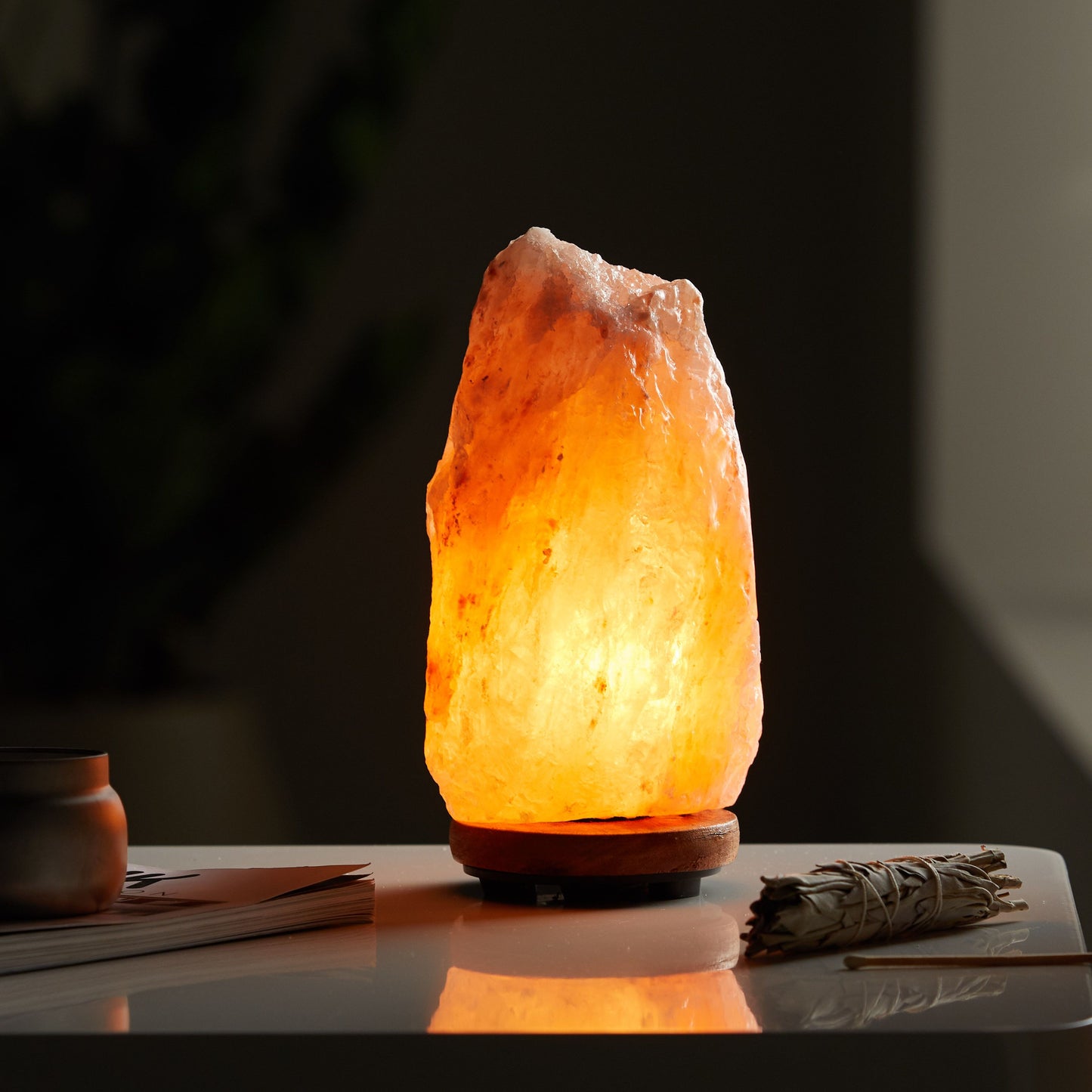 Natural Himalayan Salt Lamp USB Powered Air Purifier Healing Night Light for Relaxation and Home Decor