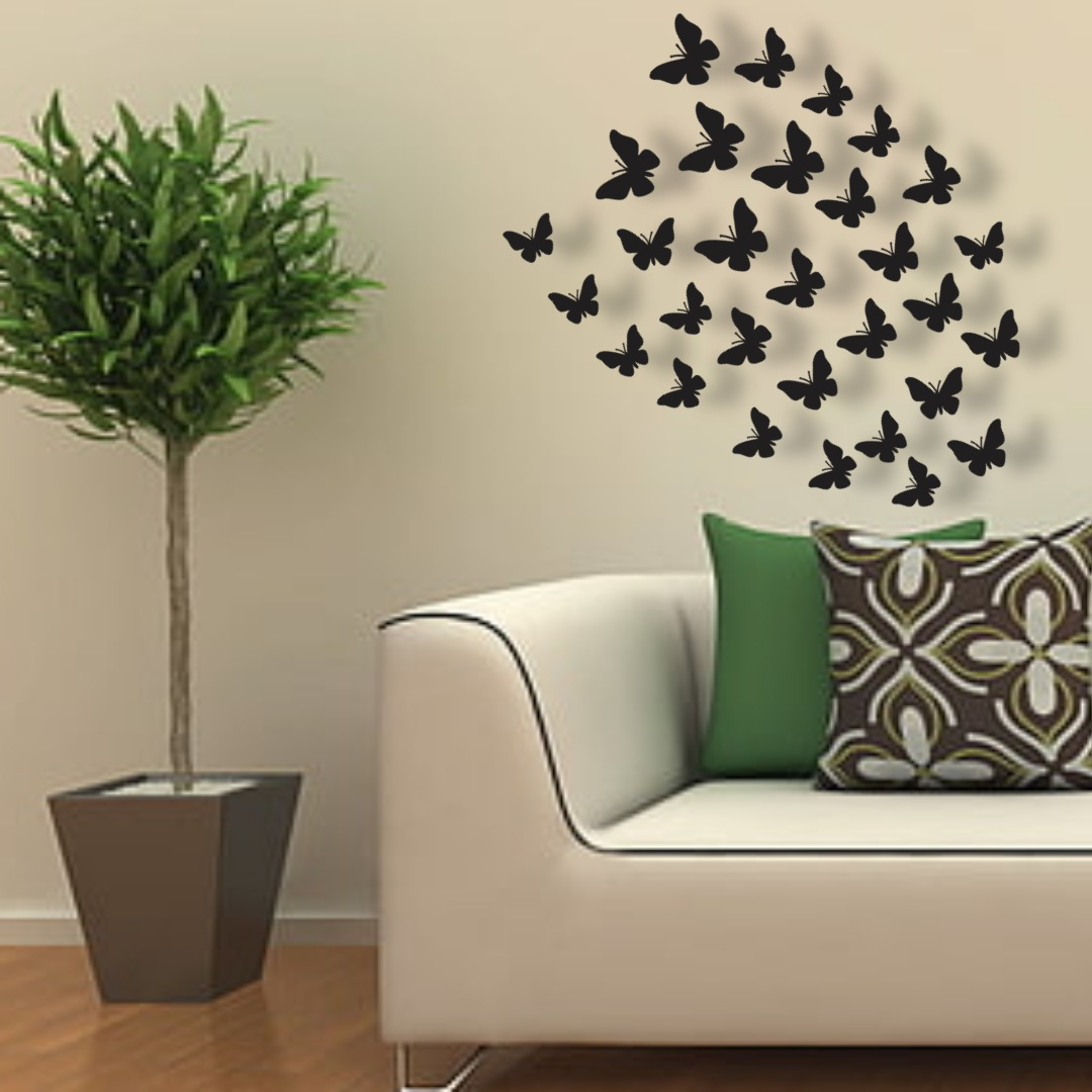 Pack Of 30 Wooden Butterflies With Adhesive Tape