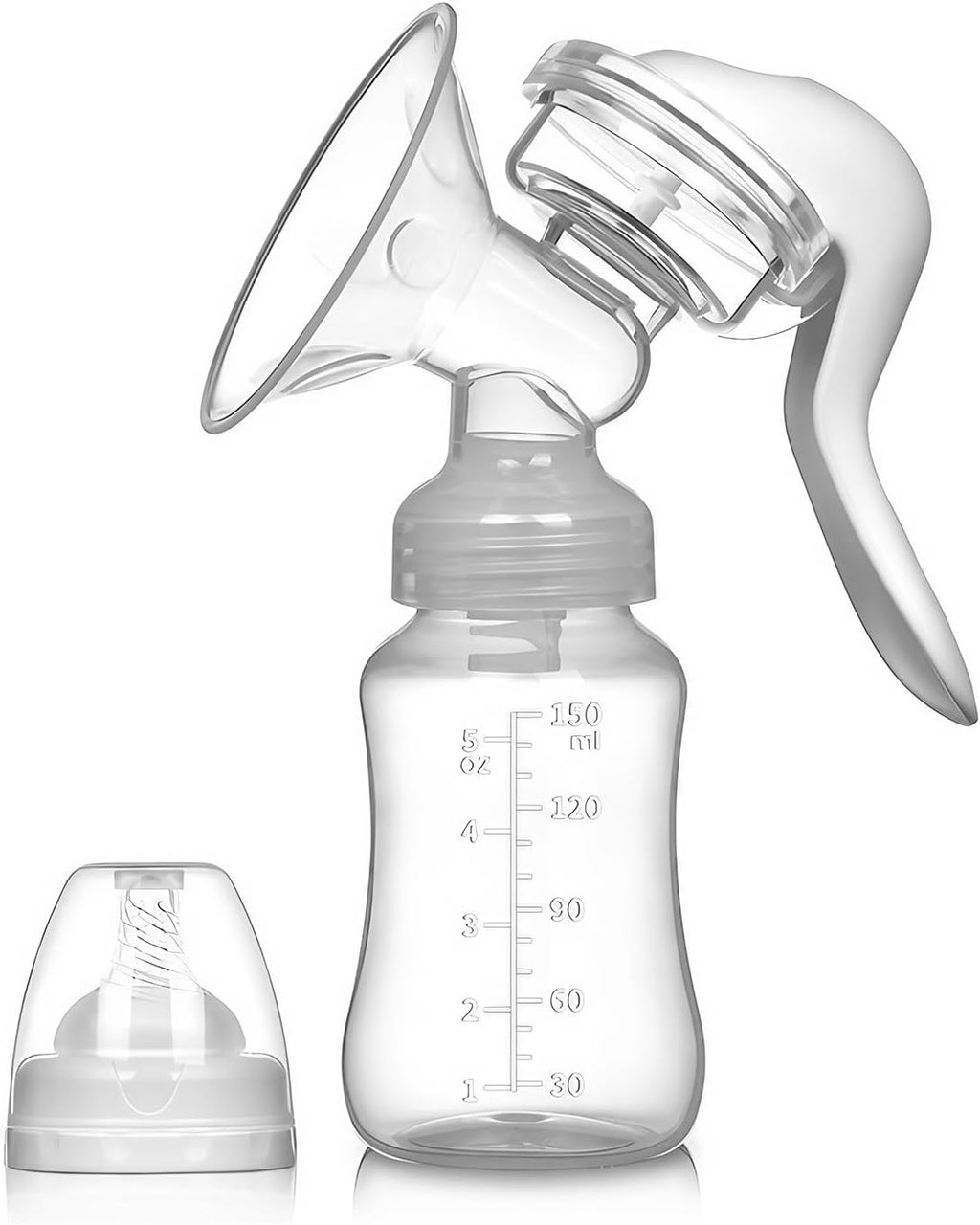 Portable Manual Breast Pump Adjustable With Feeding Bottle