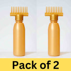 (Pack of 2) Multipurpose Yellow Hair Oil Applicator Comb Bottle