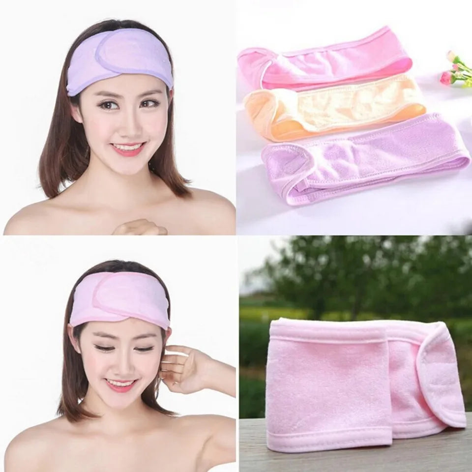 2Pcs Adjustable Soft Facial Head Band For Women