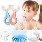 U Shaped Silicon Toothbrush for kids with Soft Bristle 360 Degrees