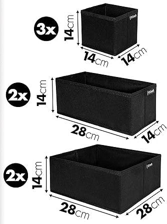 Storage Box Organizer Set of 3 for Wardrobe &amp; Dressers, Fabric Boxes, Foldable, Drawer Organizer, Drawer Box, Laundry Sorting