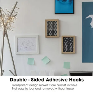 (Pack of 20) Double Sided Transparent Waterproof Self Adhesive Wall Hooks For Storage Organizer