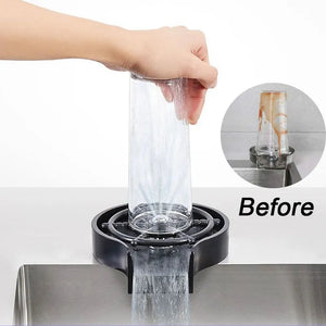 Automatic Cup Washer Kitchen Sink Glass Rinser Faucet Attachment Bottle Quick Flushing Device Water Saving Cleaner