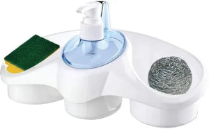 Imported 3 In 1 Plastic Dish Soap Dispenser With Sponge Holder For Kitchen