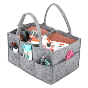 Baby Diaper Caddy Organizer Foldable Felt Storage Bag with Multi Pockets and Flexible Compartments Caddy Organizer