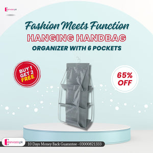 Buy 1 Get 1 Free Handbag Storage Hanging Purse Organizer with 6 Large Easy Access Pockets