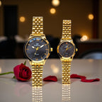 LuxeBond Gold-Black – Couple Watches Set