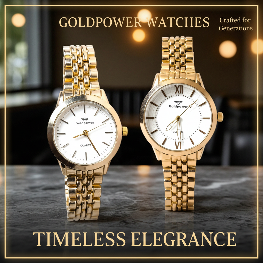 Gold Infinity Couple Watch Set