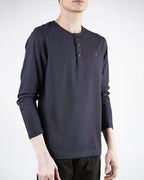 Navy Blue Henley Full Sleeve