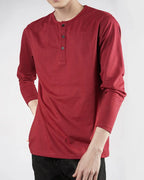 Maroon Henley Full Sleeves