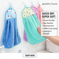Pack of 3 Microfiber Hand Towel Kitchen/Bathroom Soft Hand Towel