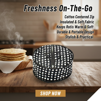 Pack Of 2 - Roti Basket Circle – Roti Chapati Box with Zipper Cover