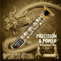 Smart digital display SHAVER and HAIR CLIPPER kit with engraving pattern and stainless steel