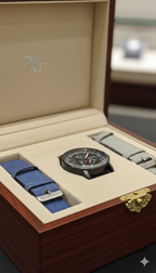 GearLine Dual Strap Gray & Blue Men Watch