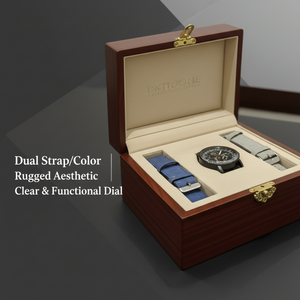 GearLine Dual Strap Gray & Blue Men Watch