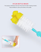 (Pack of 4) The Baby Bottle Brush Wash Bottle Nipple Brush Tool Sponge Cleaning Kit For Kitchen