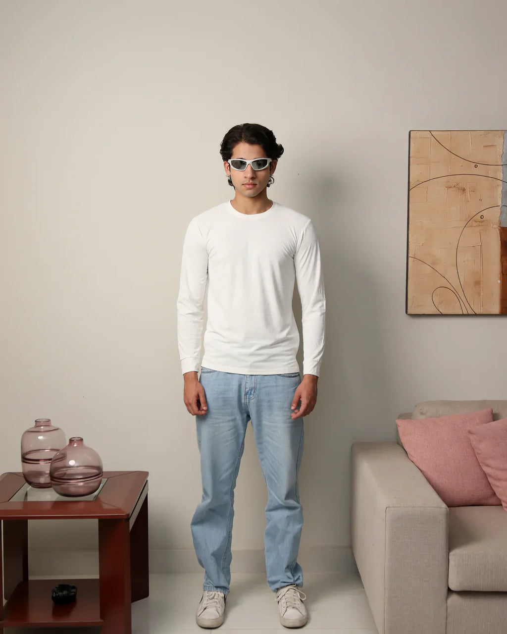 Textured Stretch Full Sleeves Tee