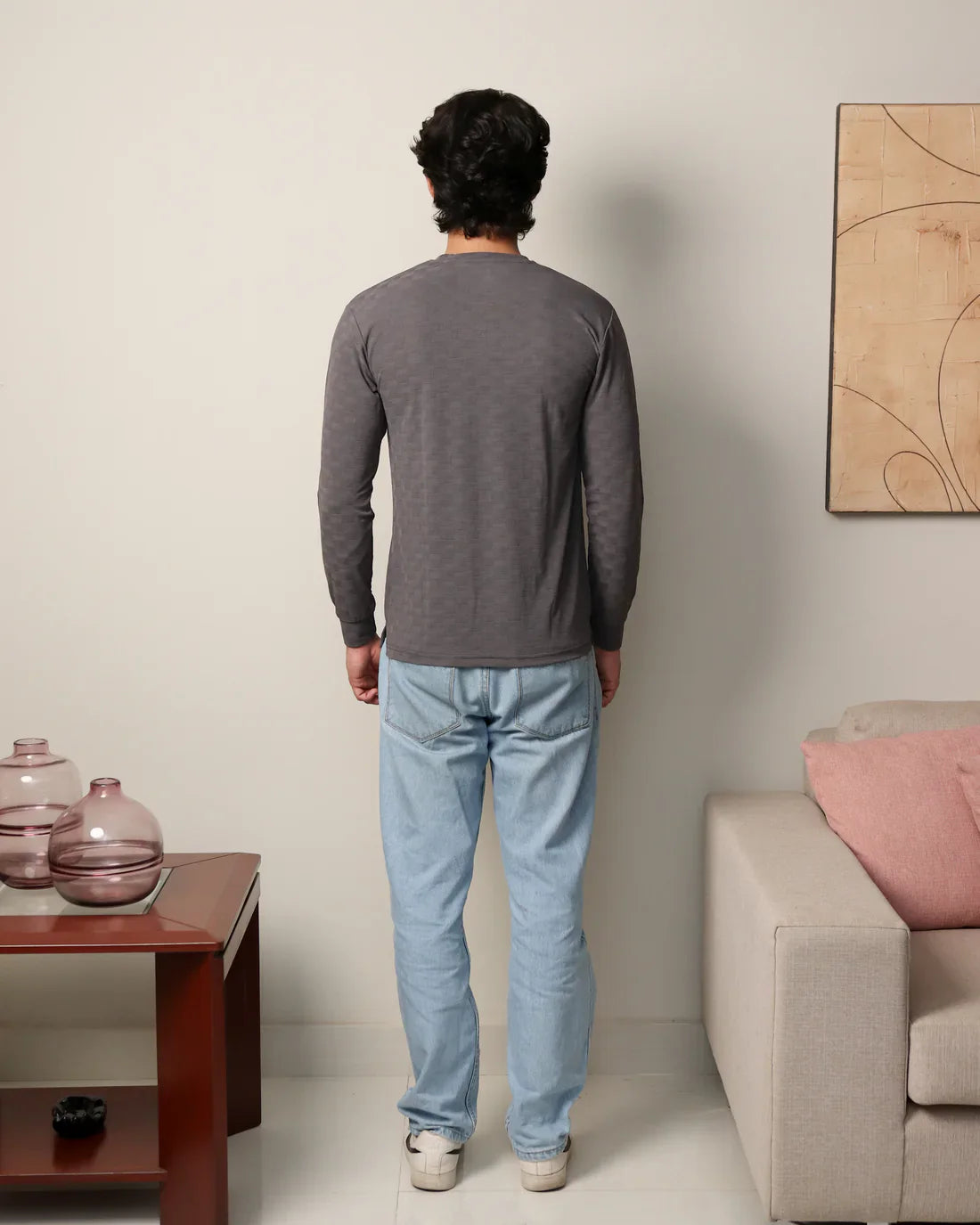 Textured Stretch Full Sleeves Tee