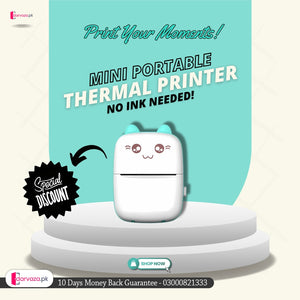 Imported Mini Portable Bluetooth Thermal Printer in Pocket Size for Black and White Ink Less Printing for Creating Adhesive Label and Stickers