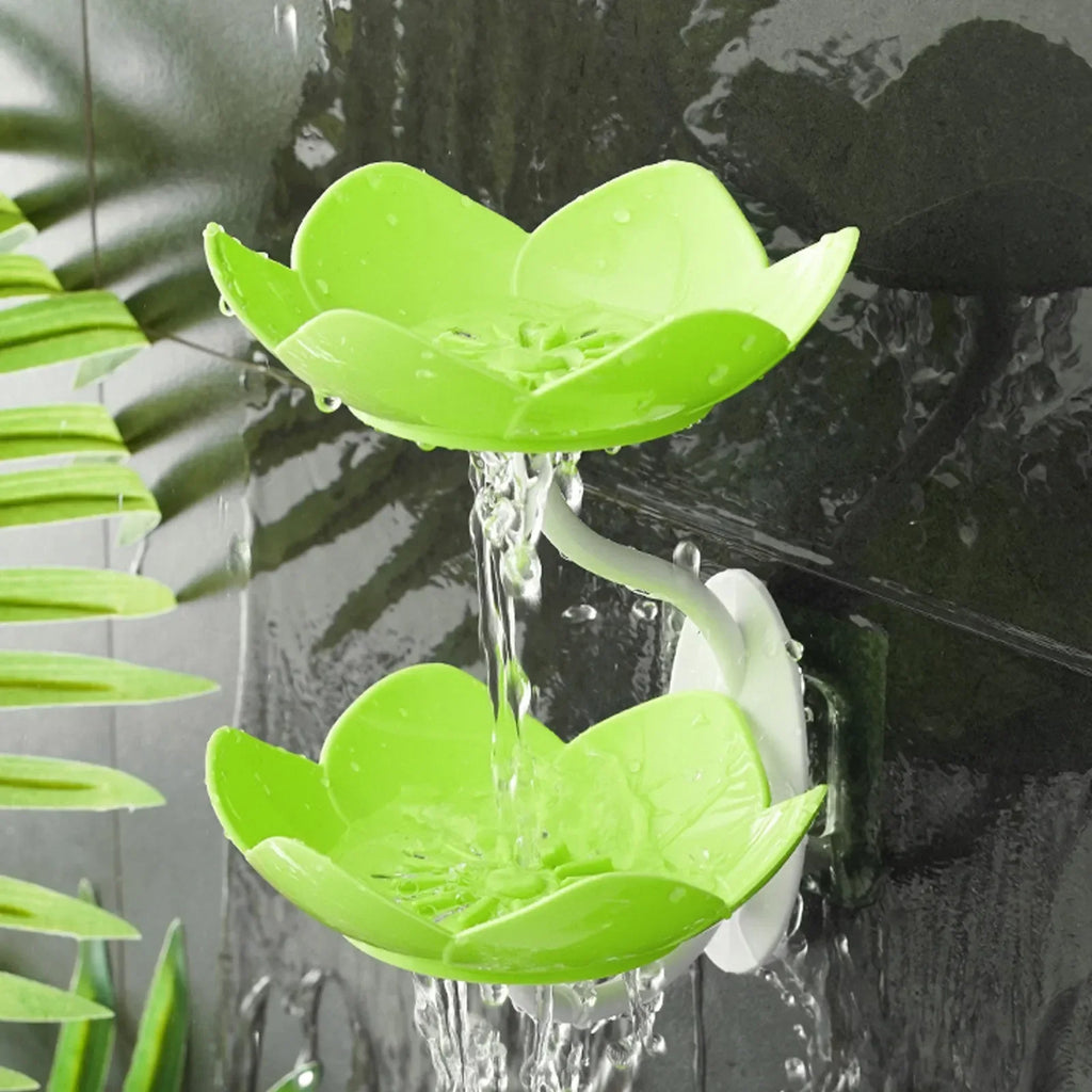 Wall Mounted Double Layer Lotus Flower Shaped Soap Holder